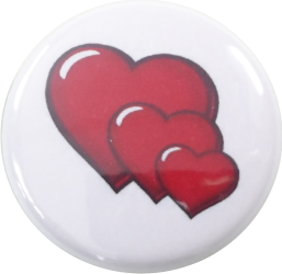 Hearts button red